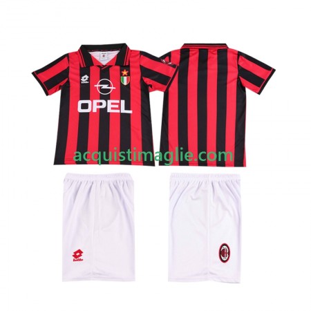 Divisa di Calcio AC Milan Retro Bambino Prima 1996 1997